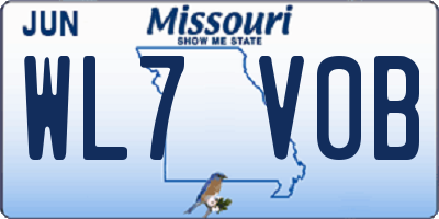 MO license plate WL7V0B