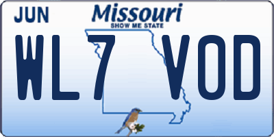 MO license plate WL7V0D
