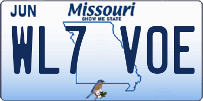 MO license plate WL7V0E