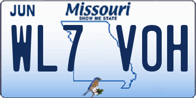 MO license plate WL7V0H