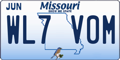 MO license plate WL7V0M