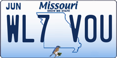 MO license plate WL7V0U