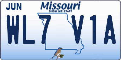MO license plate WL7V1A