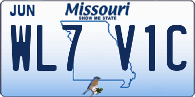 MO license plate WL7V1C