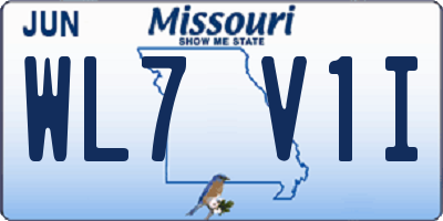 MO license plate WL7V1I