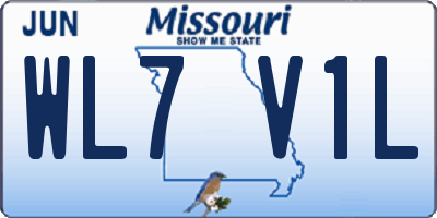 MO license plate WL7V1L