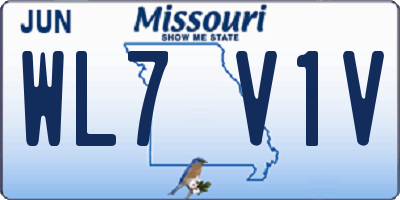 MO license plate WL7V1V