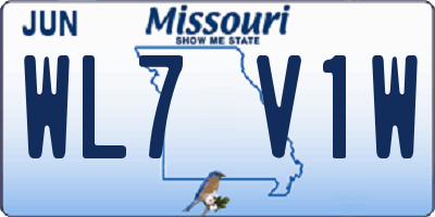 MO license plate WL7V1W