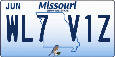 MO license plate WL7V1Z