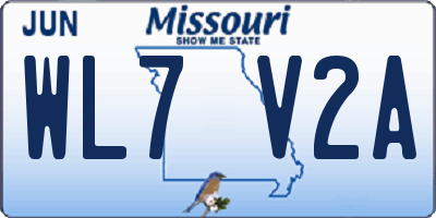 MO license plate WL7V2A