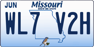 MO license plate WL7V2H