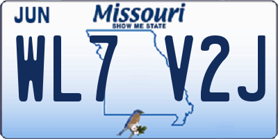MO license plate WL7V2J