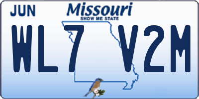 MO license plate WL7V2M