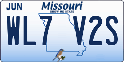 MO license plate WL7V2S