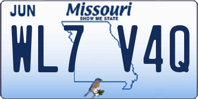 MO license plate WL7V4Q