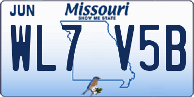MO license plate WL7V5B