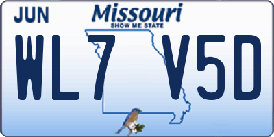 MO license plate WL7V5D