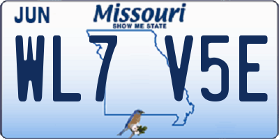 MO license plate WL7V5E