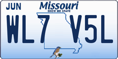 MO license plate WL7V5L