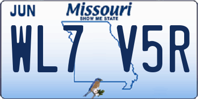 MO license plate WL7V5R