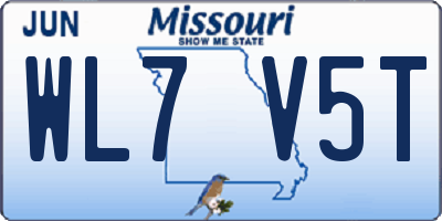 MO license plate WL7V5T
