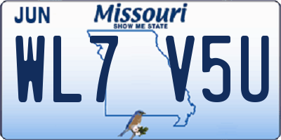 MO license plate WL7V5U