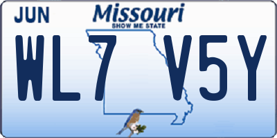 MO license plate WL7V5Y