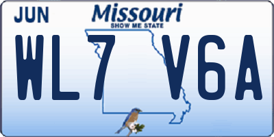 MO license plate WL7V6A