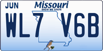 MO license plate WL7V6B