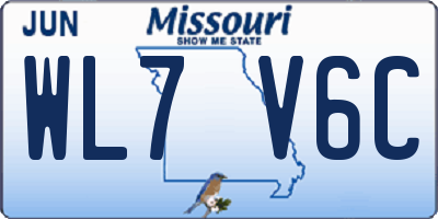 MO license plate WL7V6C