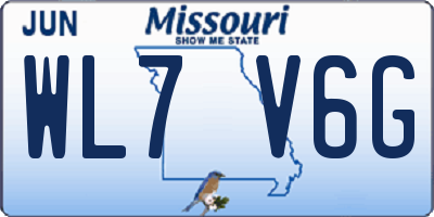 MO license plate WL7V6G