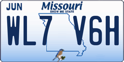 MO license plate WL7V6H