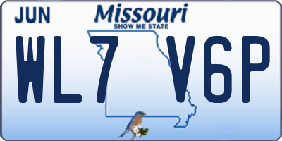 MO license plate WL7V6P