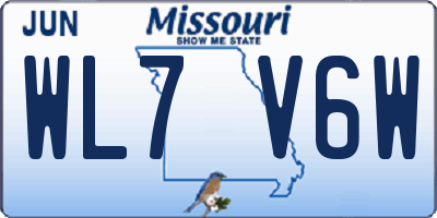 MO license plate WL7V6W