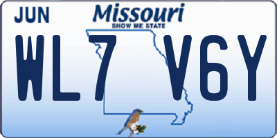 MO license plate WL7V6Y