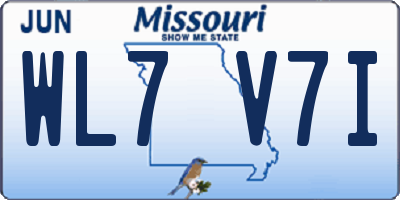 MO license plate WL7V7I
