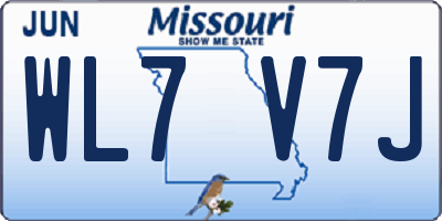 MO license plate WL7V7J