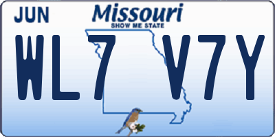 MO license plate WL7V7Y