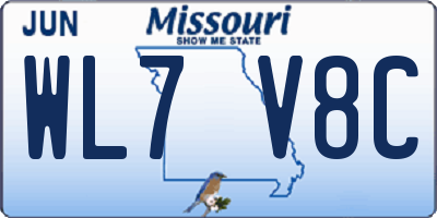 MO license plate WL7V8C