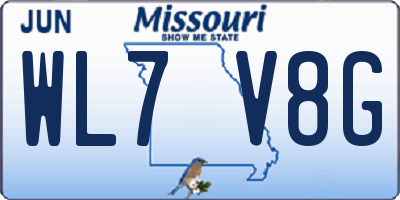 MO license plate WL7V8G