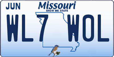 MO license plate WL7W0L