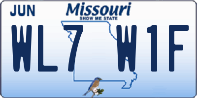 MO license plate WL7W1F