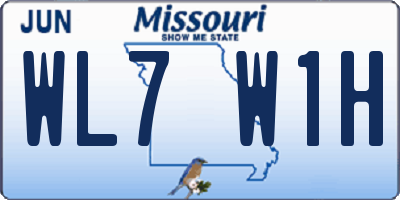 MO license plate WL7W1H
