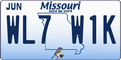 MO license plate WL7W1K