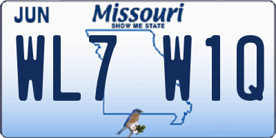 MO license plate WL7W1Q