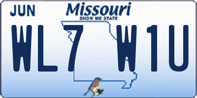 MO license plate WL7W1U