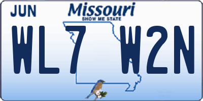 MO license plate WL7W2N