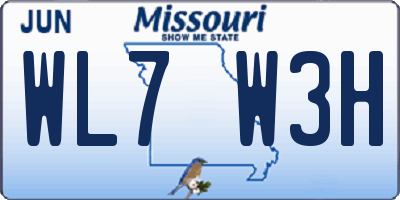 MO license plate WL7W3H