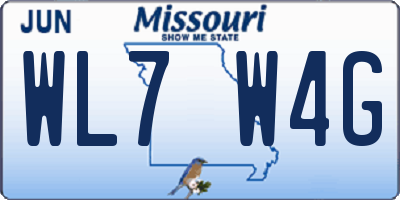 MO license plate WL7W4G