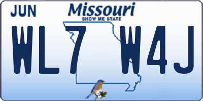 MO license plate WL7W4J
